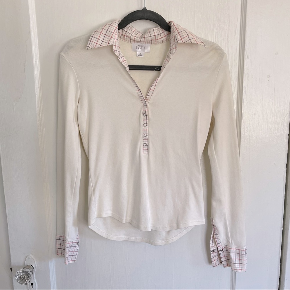 AT Loft Pullover collared cotton long sleeve shirt